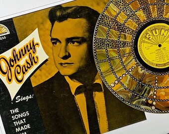 Johnny Cash Vinyl Album Art, Man in Black Music Lovers Gift, Cash Fan, Classic Country Gift