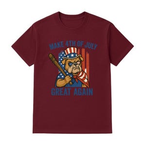 Make 4th of July Great Again Bulldog Shirt, Patriotic USA Dog Tee, Funny Independence Day Shirt, American Flag Dog Lover Gift