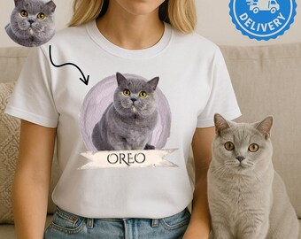 Custom Pet Photo Shirt: Personalized Cat Lover Gift