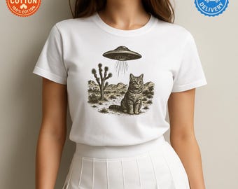 UFO Cat T-Shirt: Vintage Alien Graphic Tee