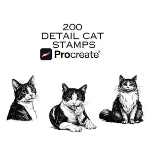 200 Procreate Cat Stamps & Brushes | Instant Digital Download for Cat Lovers