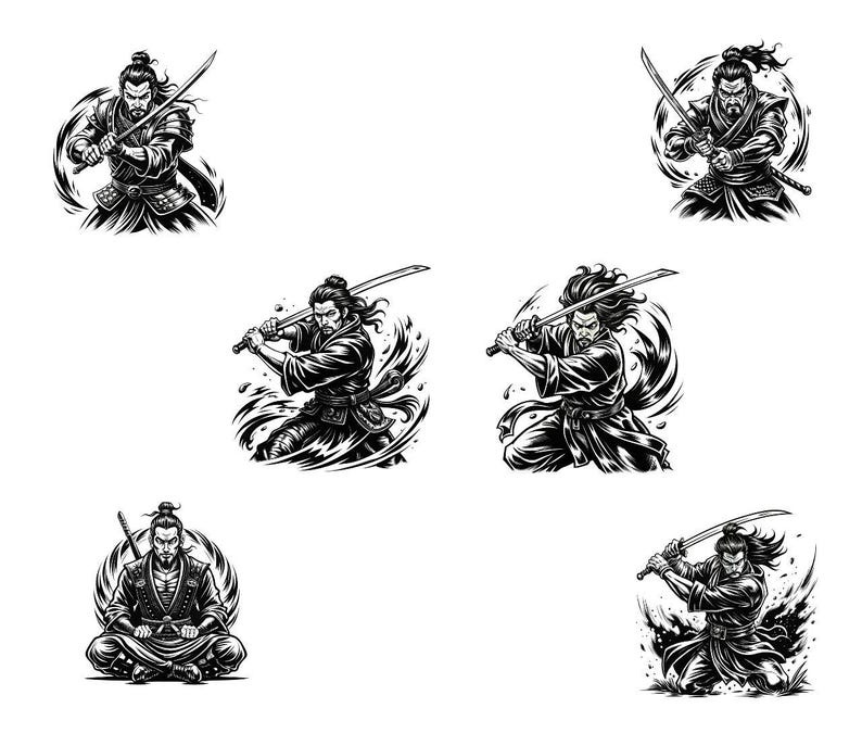 245procreate Samurai Stamp Set | Tattoo Stencil Brushes for iPad ...