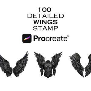 100 Wings Brushes for Procreate | Angel, Bird and Fantasy Wing Stamp Brushes