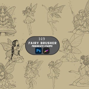 149 pinceaux Procreate réalistes, jeu de tampons tatouage fée insecte Halloween pour dessin, illustration et design sur iPad