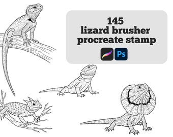 Hagedisstempelborstelset voor procreate: 145 reptielontwerpen, tribale en fantasy-stijlen