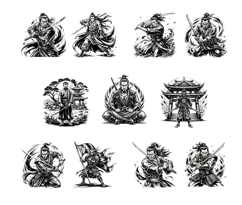 245procreate Samurai Stamp Set | Tattoo Stencil Brushes for iPad ...
