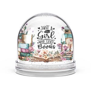 Girl,Snow Globe, Book Lover Gift, Snow Globe Gift, Book Worm Snow Globe, Christmas Snow Globe, Winter Globe