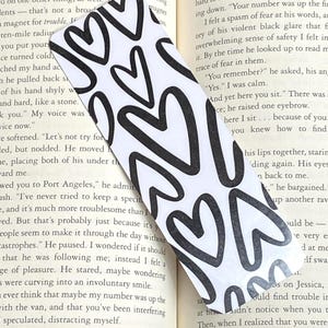 Bookmark, Hearts, Laminated, gift, for