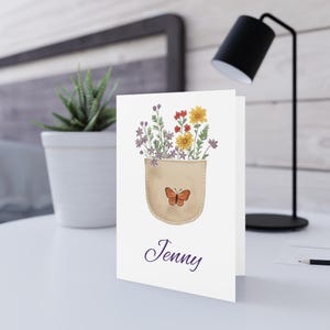 Personalized Floral Greeting Cards - Handmade with Nature Design, Perfect for Birthdays, Thank You, Invitations, Celebrations
