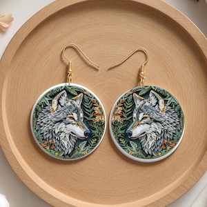 Wolf 3D, Floral Dangle Earrings