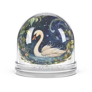 White Swan Snow Globe,  Animal Lover Gift