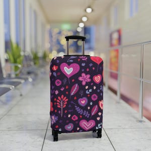 Vibrant Luggage Cover for Travel Lovers, Floral Travel Protector, Suitcase Accessory, Gift for Travelers, Cute Luggage Case