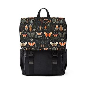 Butterfly Cottage Core Backpack, Nature Lover Gift, Vintage Style Rucksack, Floral Print Bag, Hiking Daypack, Outdoor Adventure Gear