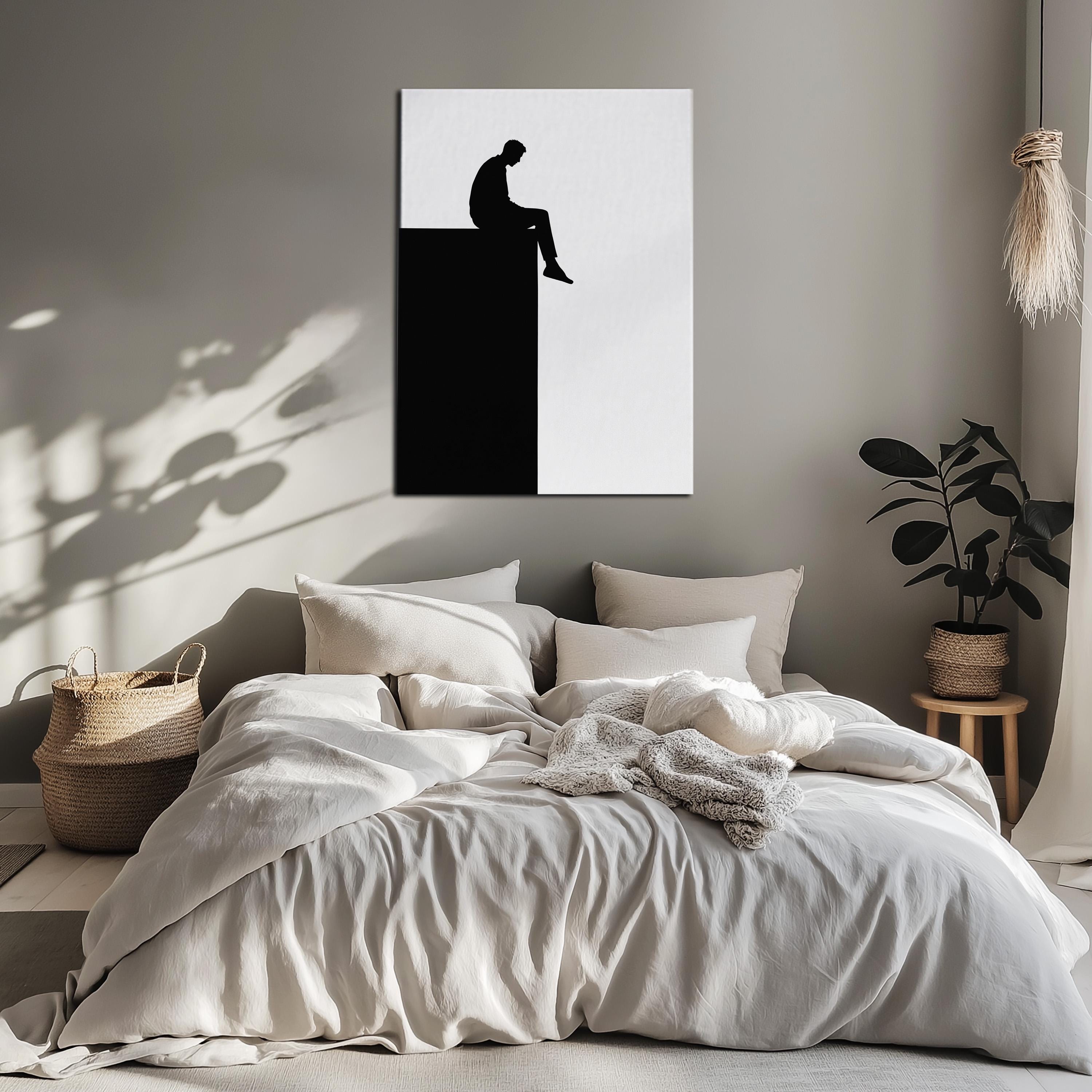Modern Black and White Poster Print, Silhouette Art Print Minimalist ...