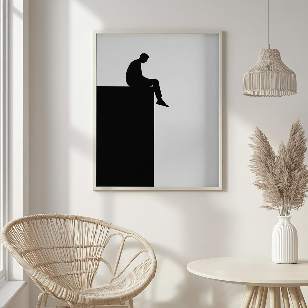 Modern Black and White Poster Print, Silhouette Art Print Minimalist ...