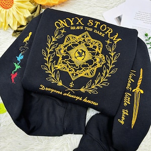 Onyx Storm Dragon Rider Tee Inspired by Violet Sorrengail, Fourth Wing Embroidered Shirt, Bookish Gift for Fantasy & Romantasy Fans