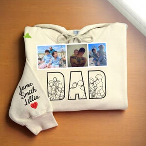 Customized Portrait Sweatshirt, Fathers Day Embroidered Photo Portrait Sweatshirt, Gift for Dad, Portrait Photo Sweatshirt Happy fathers day