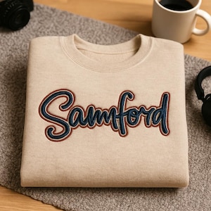 Custom Puff Embroidered Team Sweatshirt, School Spirit Wear, Game Day Outfit, High School Mascot Shirt, Graduation Gift for Students