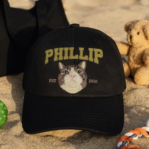 Personalized Pet Photo Hat, Custom Embroidered Dog or Cat Hat, Pet Lover Gift, Dog Mom Dad Hat, Unique Gift for Animal Owners