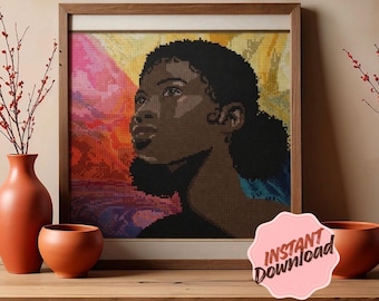 Modèle de point de croix portrait