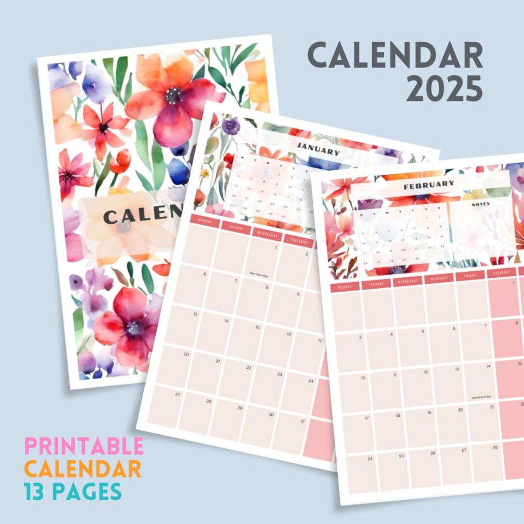  2025 Calendar 2025 Monthly Planner Portrait Elegant Monthly Calendar 