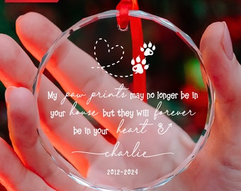 Personalized Pet Memorial Ornament: Clear Glass Remembrance Keepsake