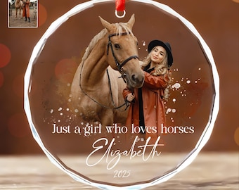 Personalized Equestrian Christmas Ornament - Custom Photo Horse Gift