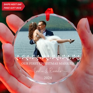 Personalized Our First Christmas Married Ornament, Custom Marriage Xmas Gift, 2024 New Couple Gift, Christmas Tree Ornament