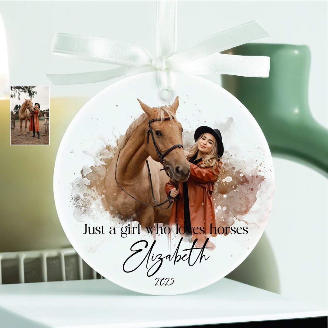 Horse Photo Ornament - Personalized Equestrian Gift - Horse Gifts - Etsy