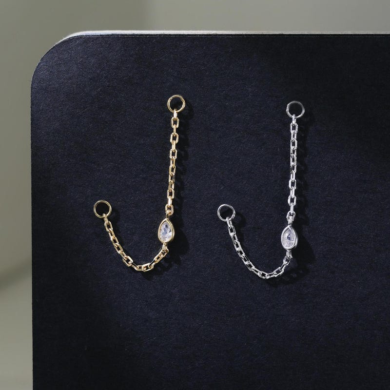 Ear Accessory With Chain Earrings Chain Thru - Etsy