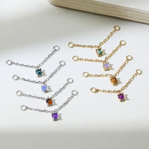 Catena con pietre preziose di vari colori, ciondolo pendente per orecchini in agata muschiata, pietra di luna, occhio di tigre, ametista, accessorio per cartilagine