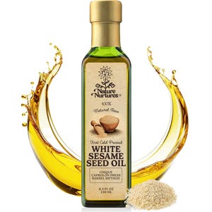 Handcrafted White Sesame Seed Oil – Raw, First Cold-Pressed, 100% Natural, Unrefined, Gourmet Oil for Cooking, Salads & Dressings