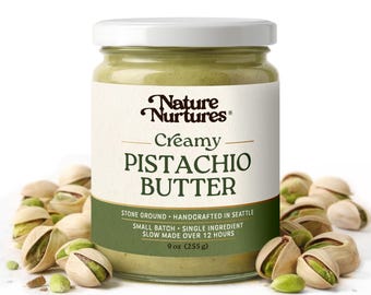 Creamy Pistachio Butter | 100% Pistachio | Single Ingredient | No Added Sugar or Oils | Raw | Stone Ground | Small Batch | Made in USA | 9oz