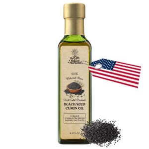 Raw Cold-Pressed Black Cumin Seed Oil – 100% Natural, Unrefined, Small-Batch, Artisan Culinary Oil – Bold Herbal Flavor – 8.5 fl oz (250 ml)