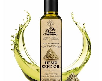 Hemp Seed Oil for Cooking | Raw First Cold Pressed | Single Press Below 30C | No Metal or Wood Contact | Unrefined | Made in USA