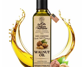 Walnut Oil for Cooking | Raw First Cold Pressed | Single Press Below 30C | No Metal or Wood Contact | Unrefined | Made in USA