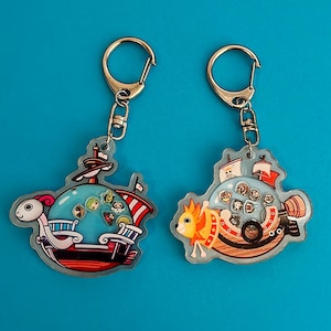 Anime Pirate Ship inspired Bag Shaker Charms - Cute Bag & Phone Accessories | Kawaii charms for Backpacks and Phones | Anime Gift Keychain