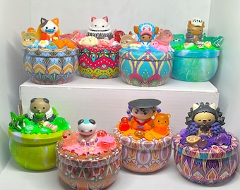Handmade One Pirate Anime Trinket Box: 'Cat' Themed Jewelry Holder