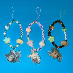 Beasts Pärlberlock: Handgjord Deluxe Anime Nyckelring, Kawaii Telefontillbehör