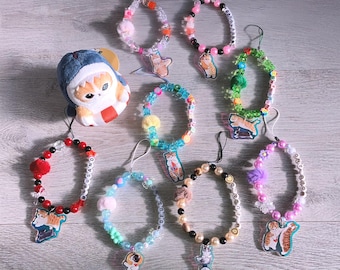 Mofusand Cat Charm: Handmade Beaded Kawaii Phone Charm