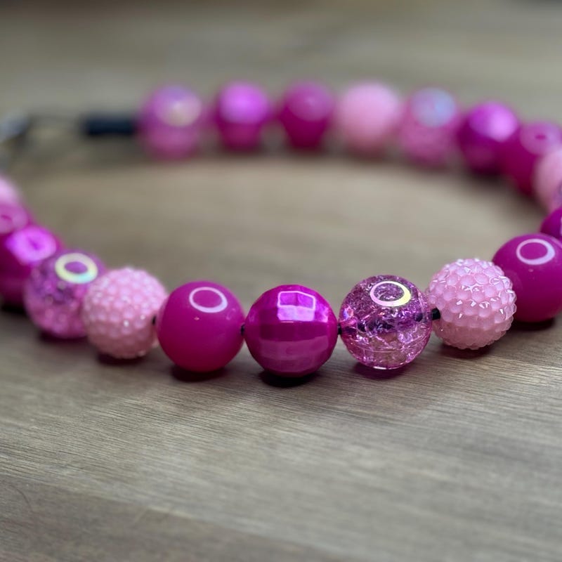 Hocus Pocus Bubblegum Beaded Dog Collar main image 1