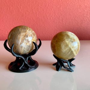 Peach Moonstone Crystal Ball with Stand – Emotional Healing Stone