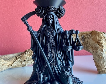 Stojak na kryształową kulę Santa Muerte | Święta Bogini Śmierci | Stojak na ołtarz ochronny i modlitewny
