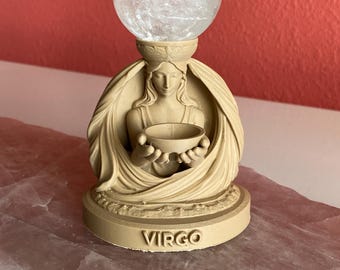 Virgo Crystal Ball Holder – Zodiac Altar Stand