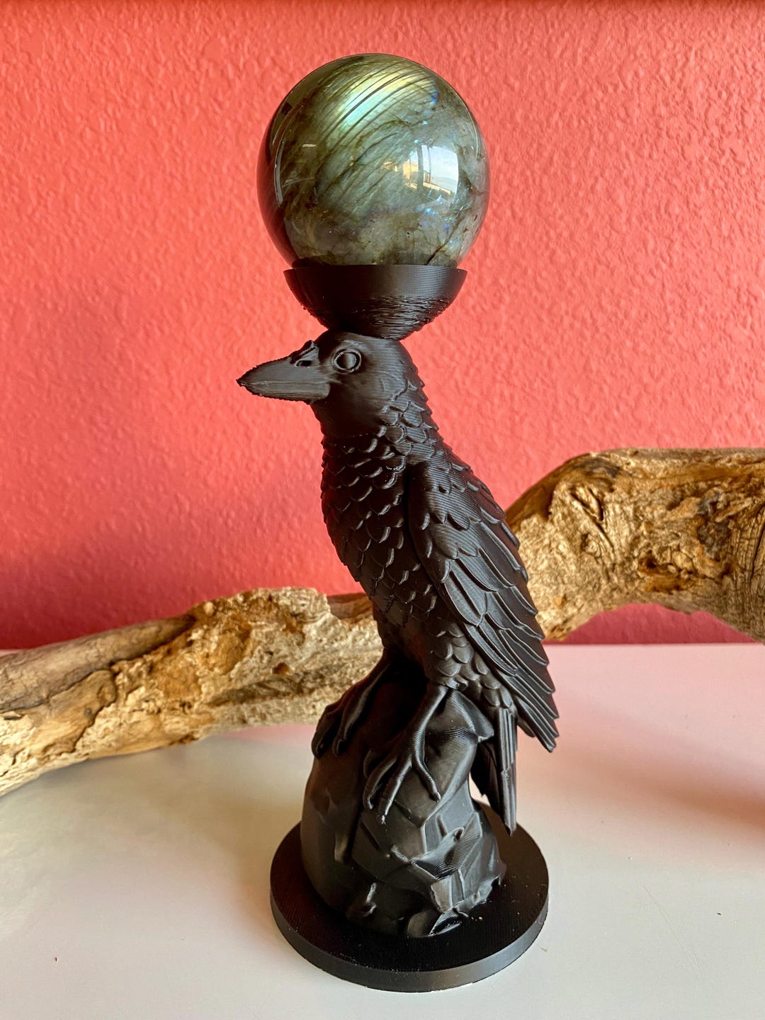 Raven’s Call Crystal Ball Holder | Messenger of the Veil | Witchcraft ...