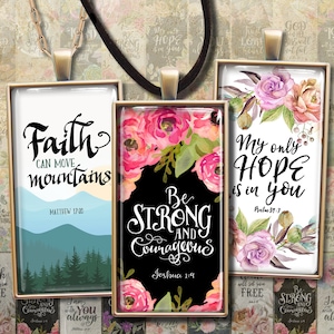 Printable 1x2 inch images BIBLE VERSES #2 scripture art for domino size pendants, magnets, bezel trays - Instant Digital Download ArtCult