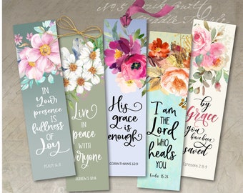 Printable Bible Verses Bookmarks, Set #4 PNG + JPG Digital Download for Sublimation, Christian Church Activities, Prayer Journals by ArtCult