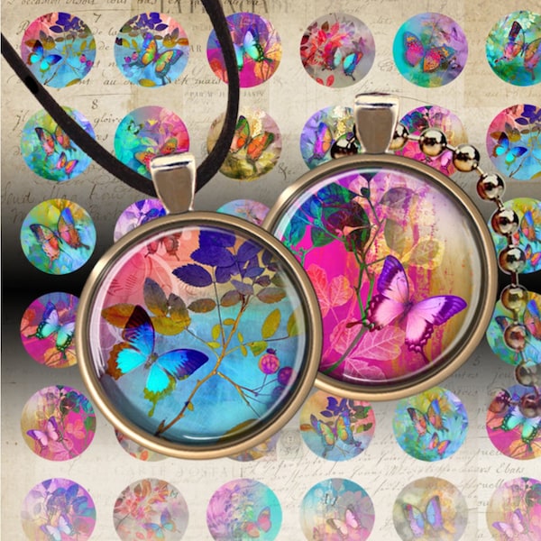 Printable 1 inch +1.5 inch +20mm +18mm +12mm Circles Digital Download for Pendants, Earrings, Bezels, Cabochons, Magnets - SWEET MOMENTS