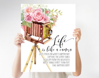 Life is Like a Camera Printable Art - Etsy