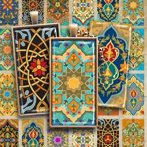 Printable download 1x2 inch size Images MOROCCO Digital Collage Sheet  for glass resin domino pendants magnets bezel setting trays, ArtCult